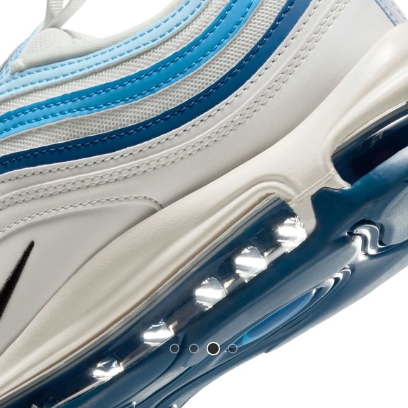 Nike Air Max 97 White and Blue Sneakers - Picture 3 of 9